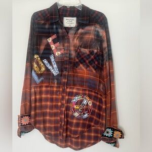 Upcycled Flannel Shirt ☮️❤️